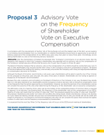 Proposal 3: Advisory Vote on the Frequency of Shareholder Vote on Executive Compensation